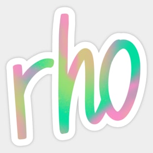 Greek Alphabet: rho (pastels) Sticker